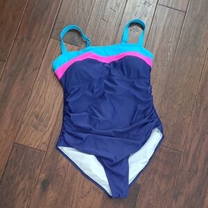 EoMenie Navy Blue with Pink & Teal Swimsuit size XL
